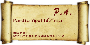 Pandia Apollónia névjegykártya